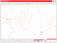 Deaf Smith County, TX Digital Map Red Line Style